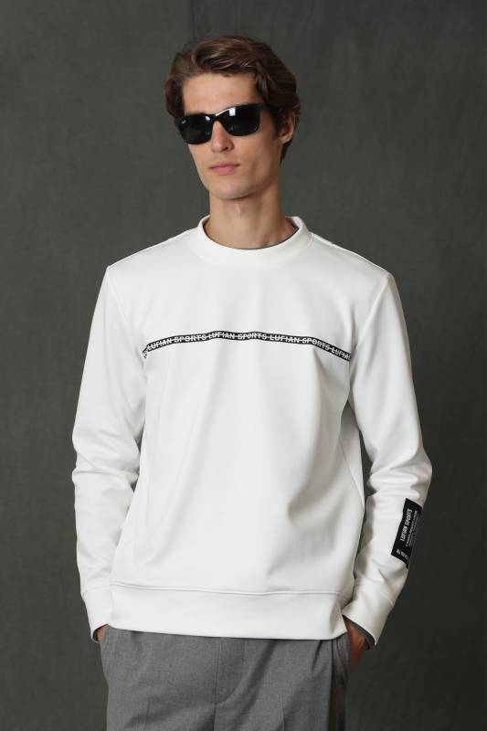 Sımple Male Sweatshirt Off Whıte - 3