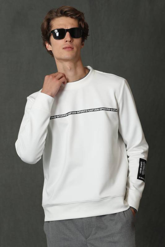 Sımple Male Sweatshirt Off Whıte - 5