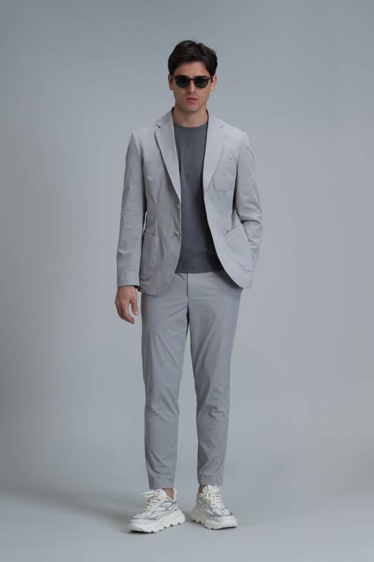 Smart Mens Chino Pants Slım Fıt Lıght Grey - 5