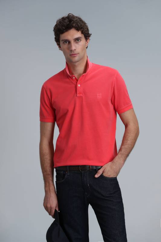 Smart Mens Polo T - Shirt Coral - 1