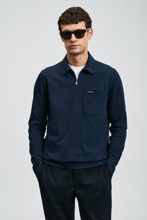 Smart Mens Polo T - Shirt Dark Navy - Lufian