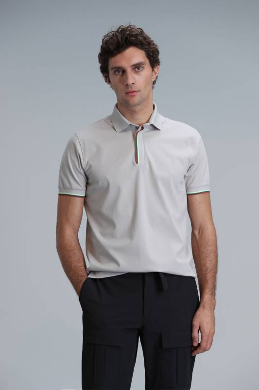 Smart Mens Polo T - Shirt Stone - 1