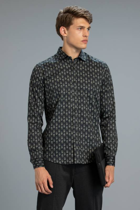 Sofia Mens Smart Shirt Slım Fıt Black - 1