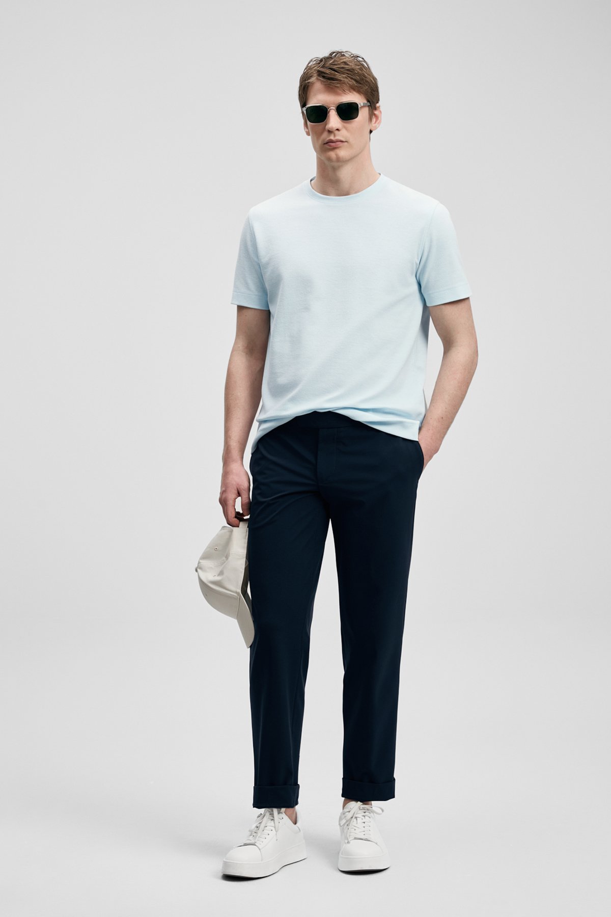 Soft Modern Graphic T-Shirt Blue - LUFIAN