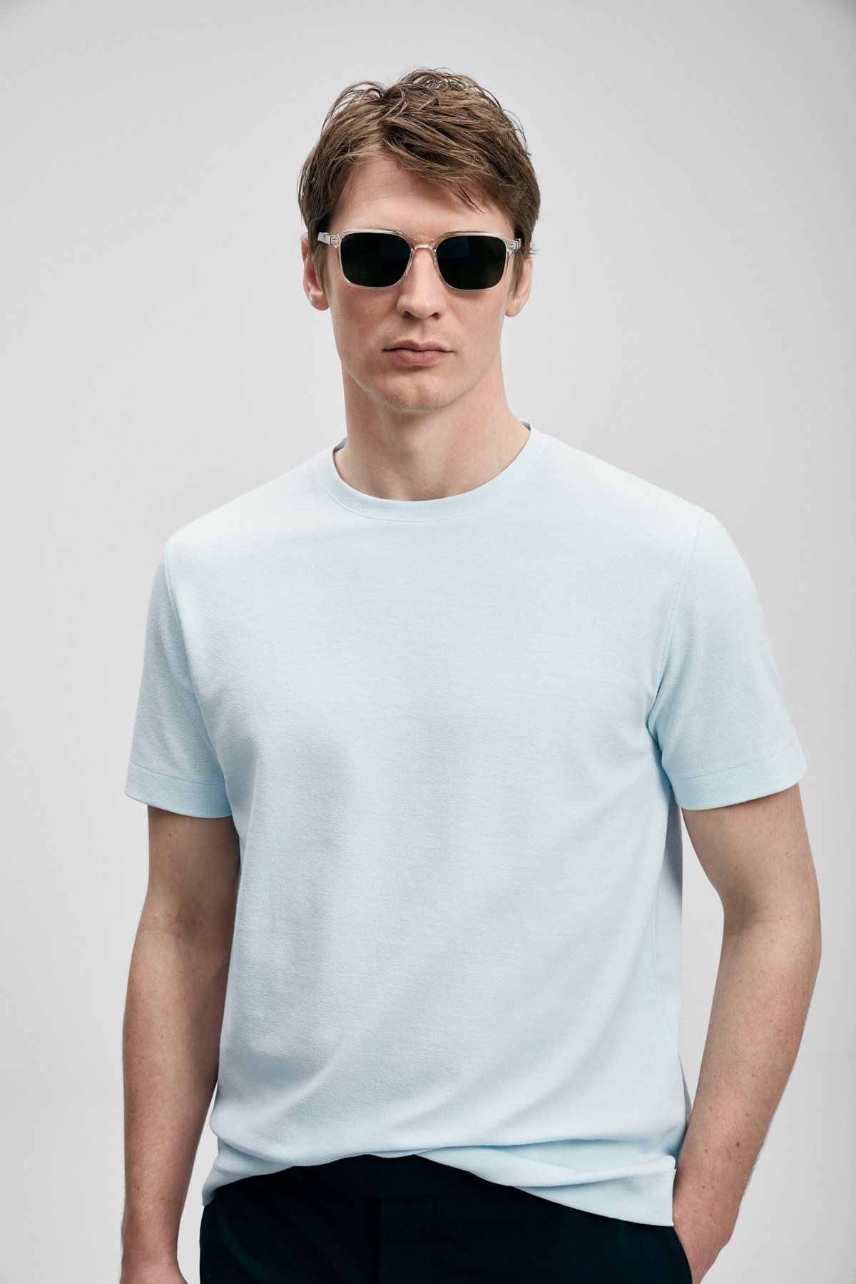 Soft Modern Graphic T-Shirt Blue - LUFIAN