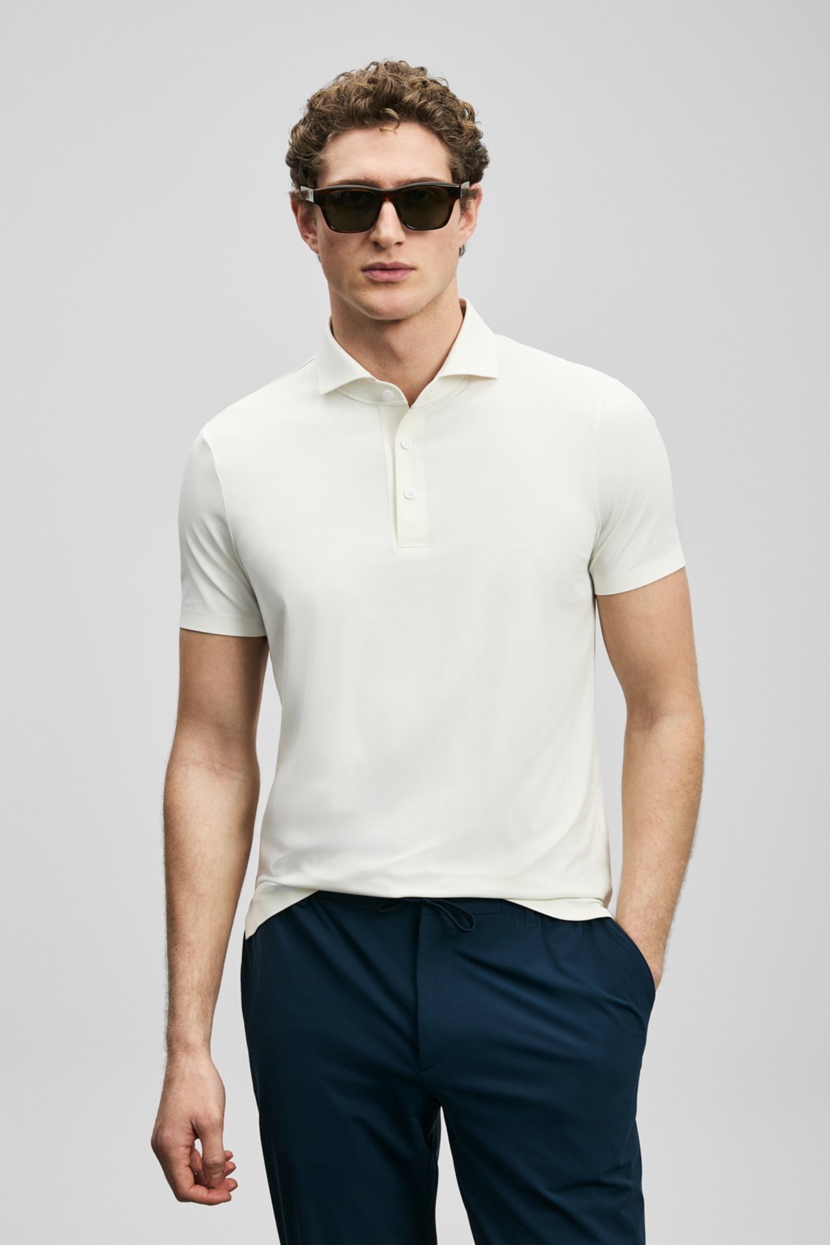 Spencer Hi-Tech Performance Seamless Polo Shirt White - LUFIAN