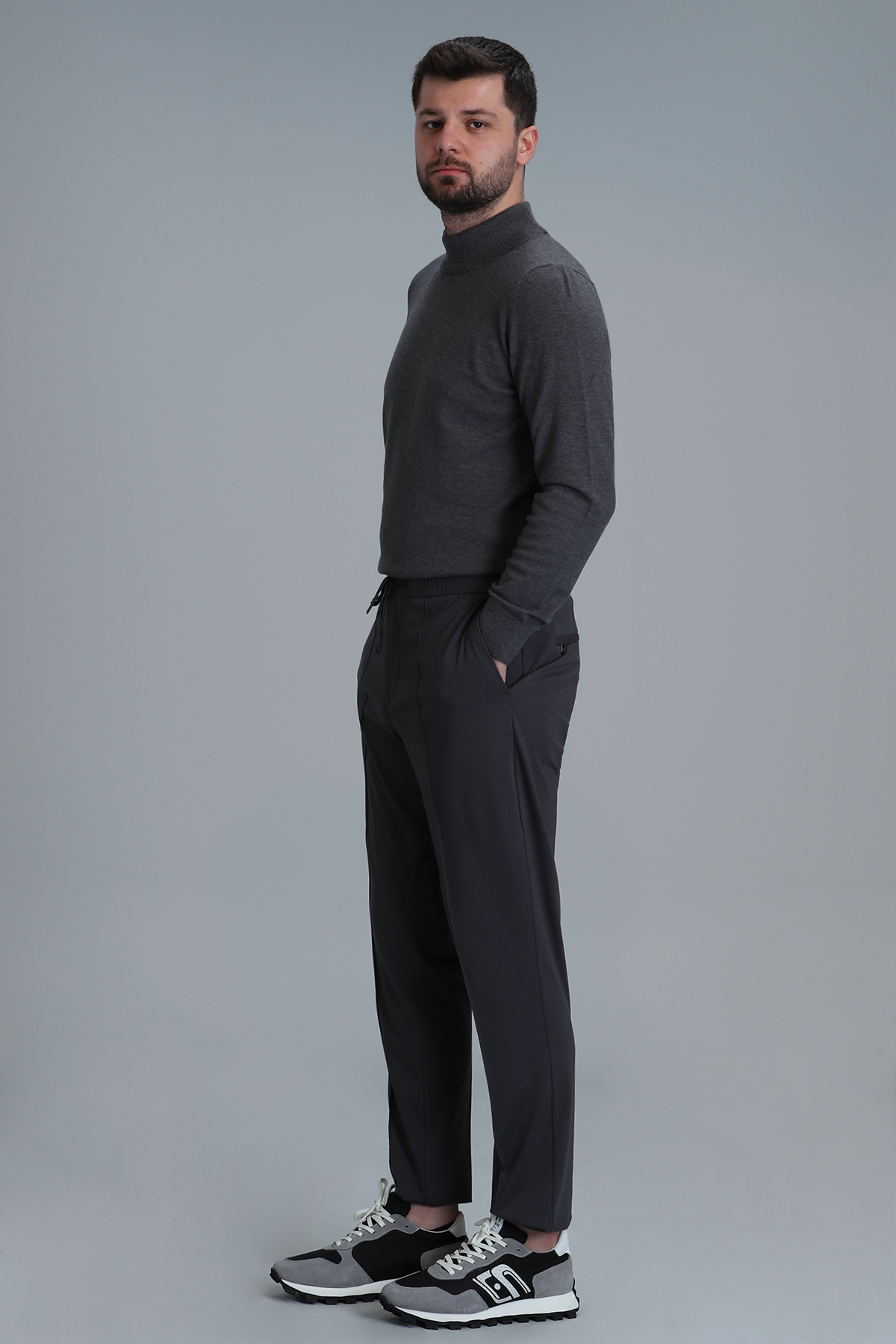 Sports Mens Chino Pants Slim Fit Anthracite