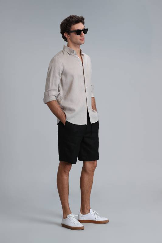 Sports Mens Chino Shorts Slım Fıt Black - 3