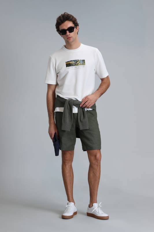 Sports Mens Chino Shorts Slım Fıt Green - 3