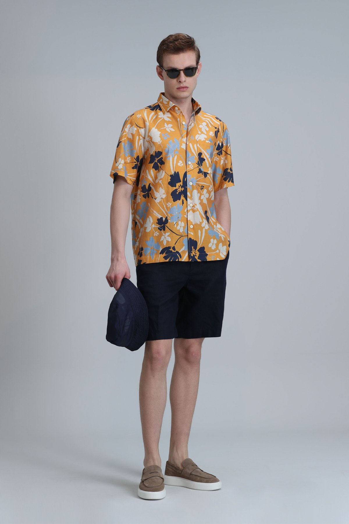 Peler Sports Mens Chino Shorts Slım Fıt Navy - Lufian