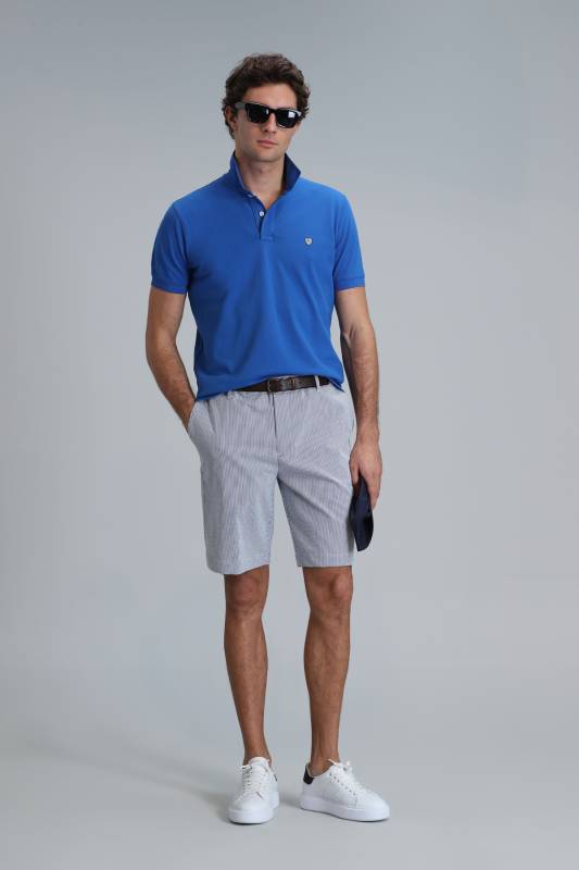 Sports Mens Chino Shorts Slım Fıt Sax - 1