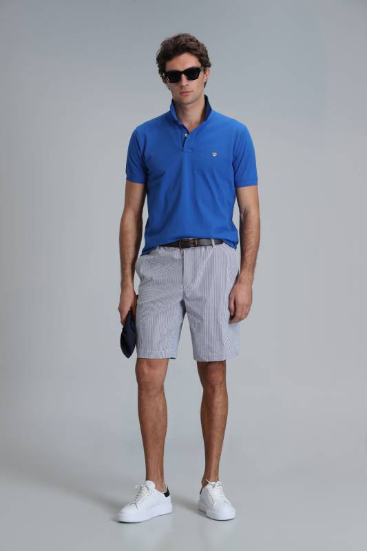 Sports Mens Chino Shorts Slım Fıt Sax - 3