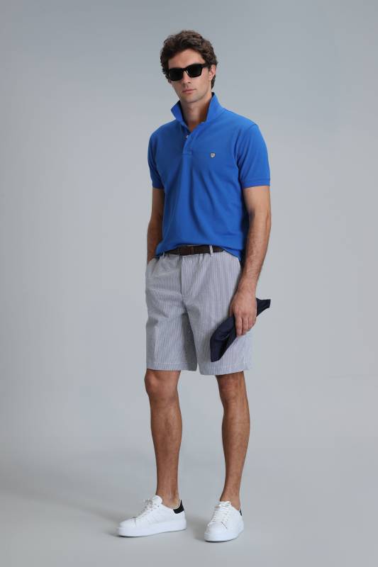 Sports Mens Chino Shorts Slım Fıt Sax - 4