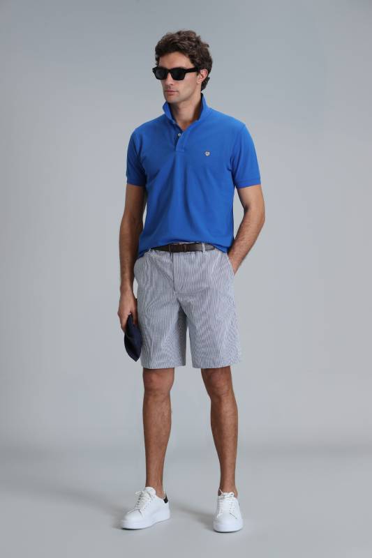 Sports Mens Chino Shorts Slım Fıt Sax - 5