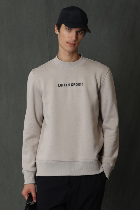 Star Male Sweatshirt Lıght Beıge - Lufian
