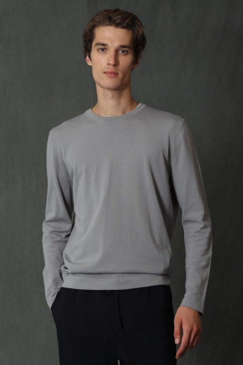 Star Men's Sweater Light Gray - LUFIAN