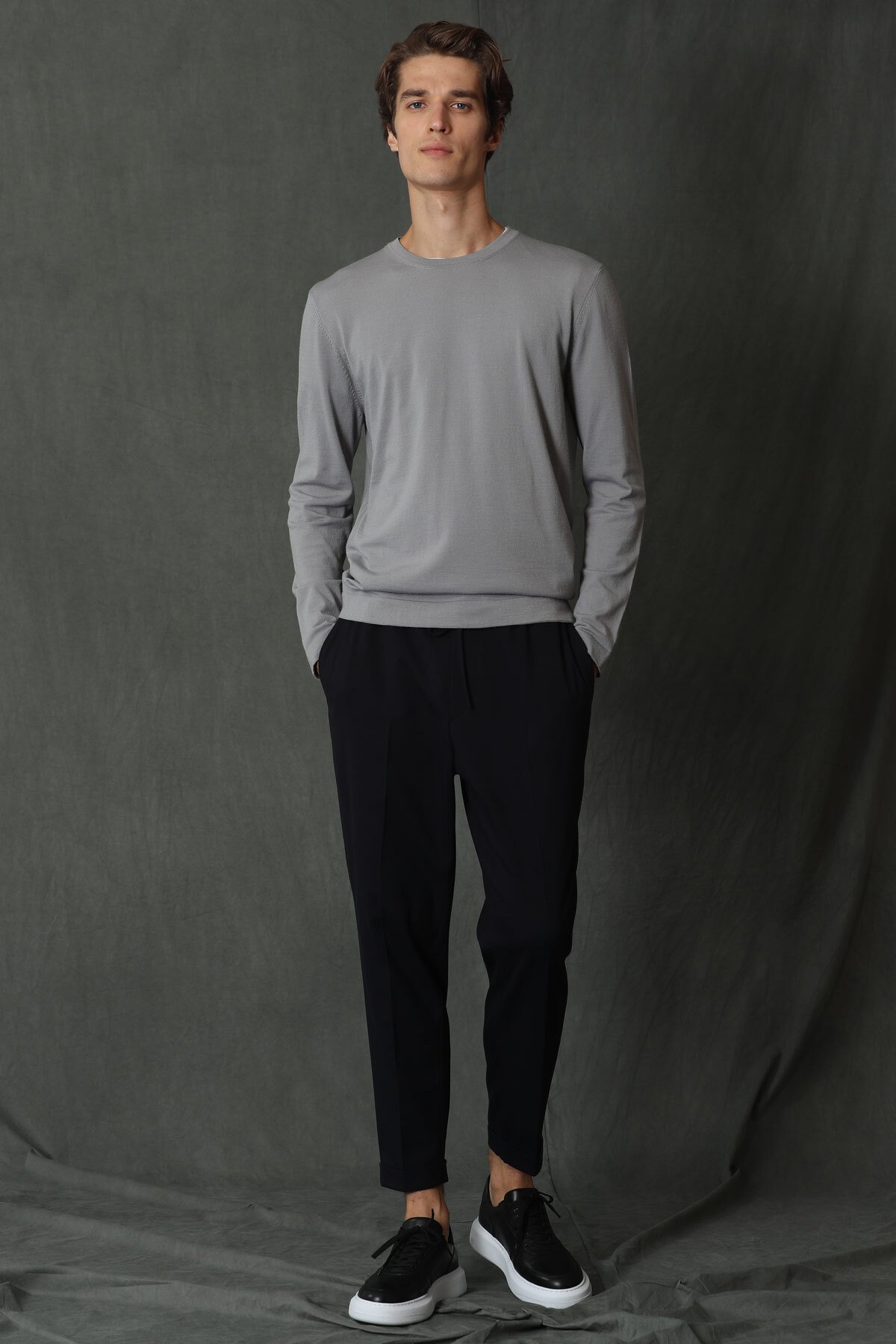 Star Men's Sweater Light Gray - LUFIAN (1)