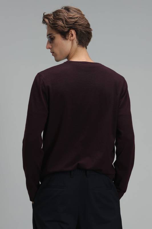 Star Mens Sweater Burgundy - 5