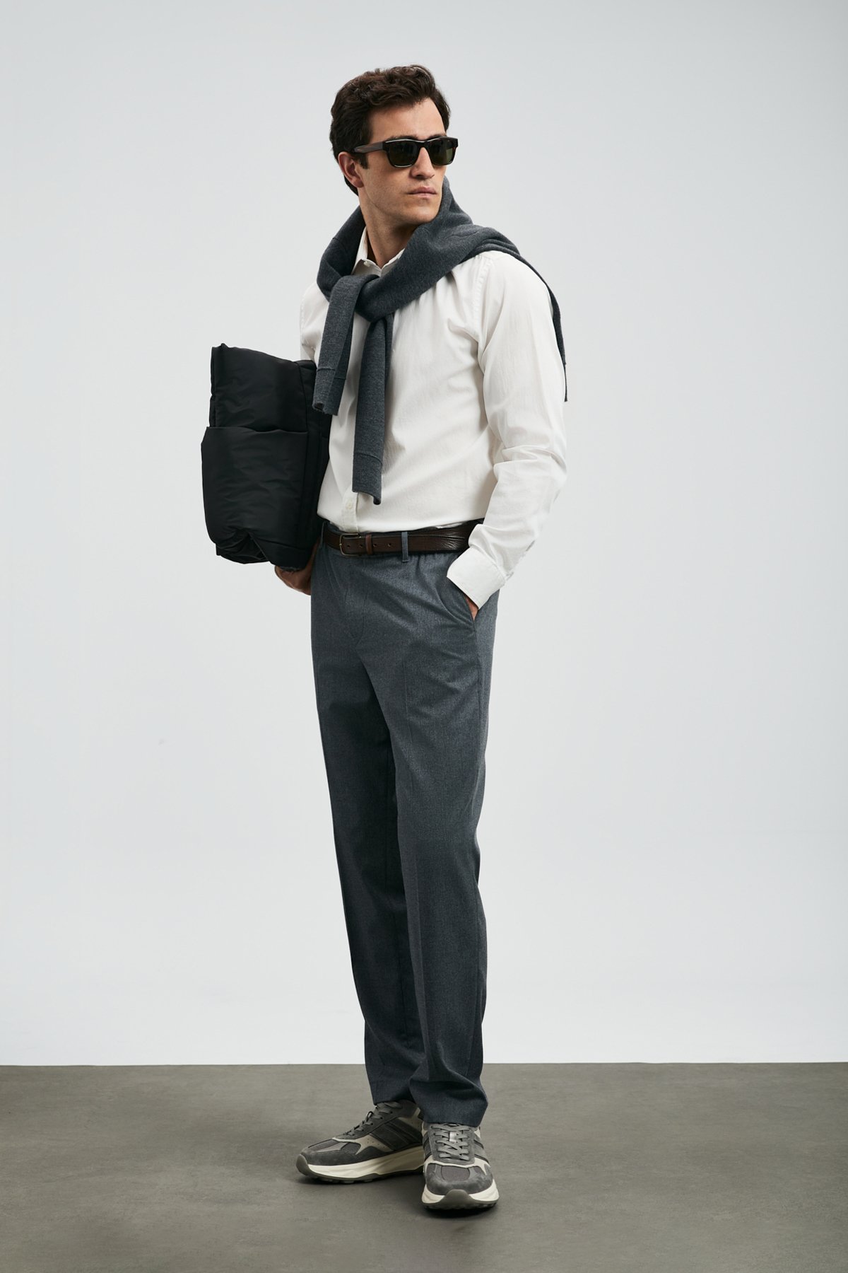 Sterno Smart Men's Chino Pants Slim Fit Gray - LUFIAN