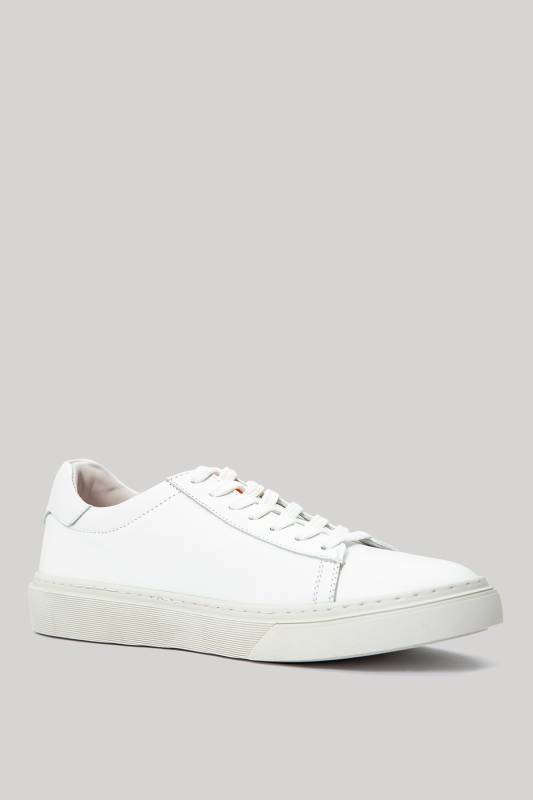 Steve Mens Leather Sneaker Shoes Whıte - 2