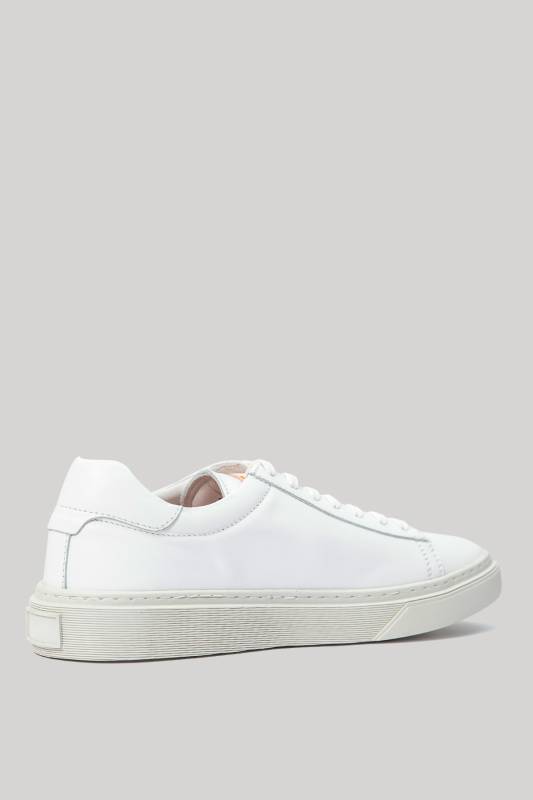 Steve Mens Leather Sneaker Shoes Whıte - 3