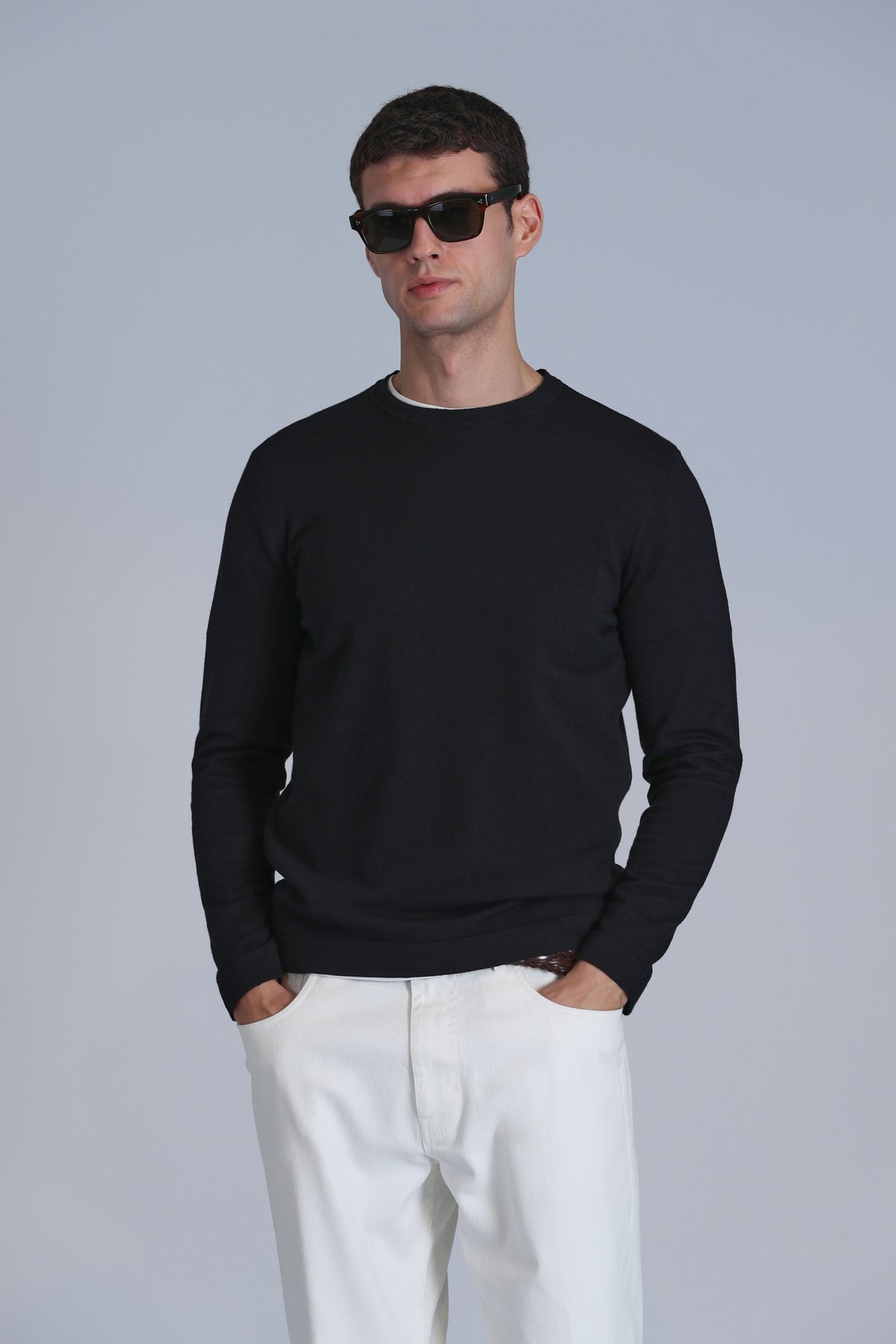 Stone Men's Sweater Black - LUFIAN