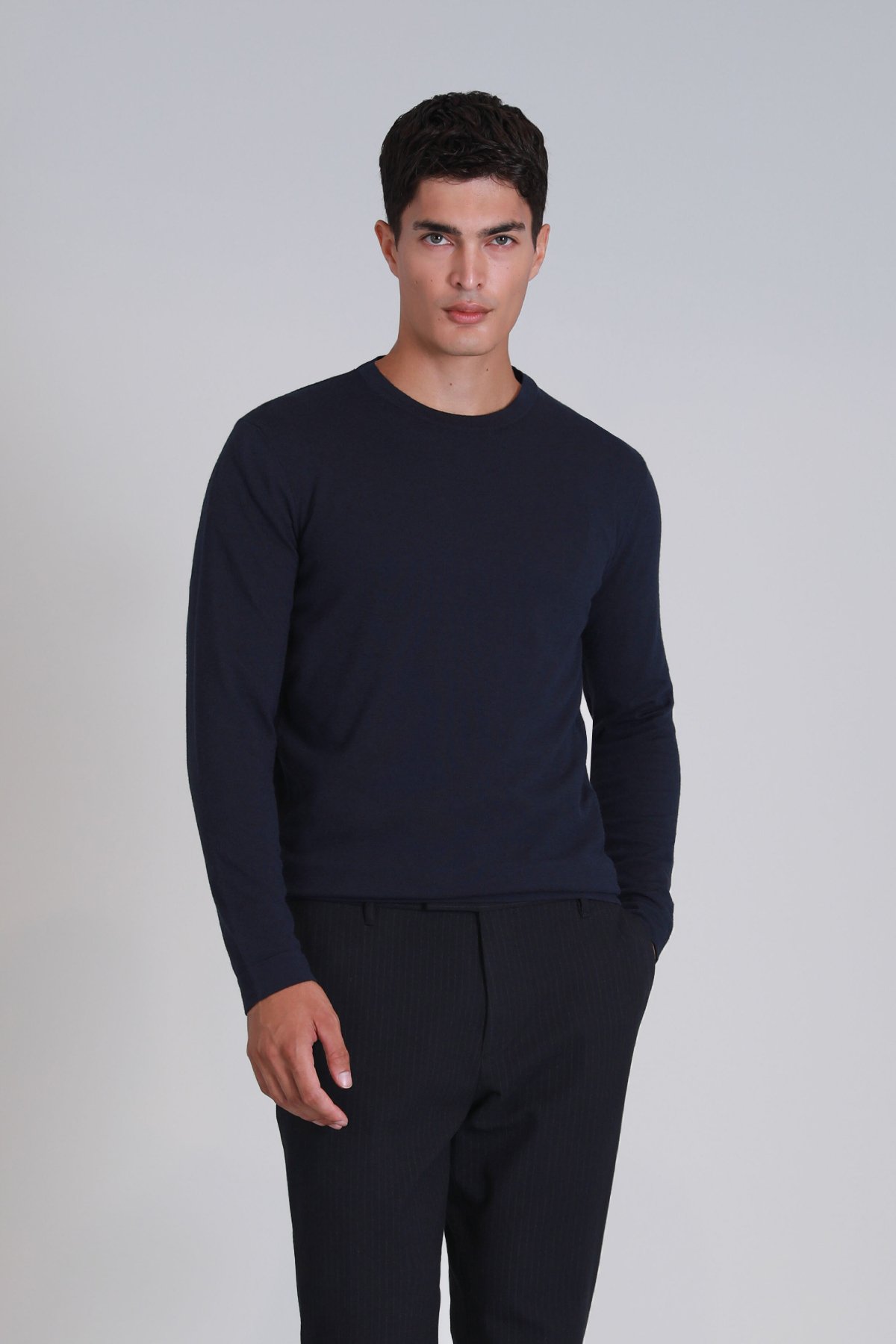 Stone Men's Sweater Navy Blue - LUFIAN