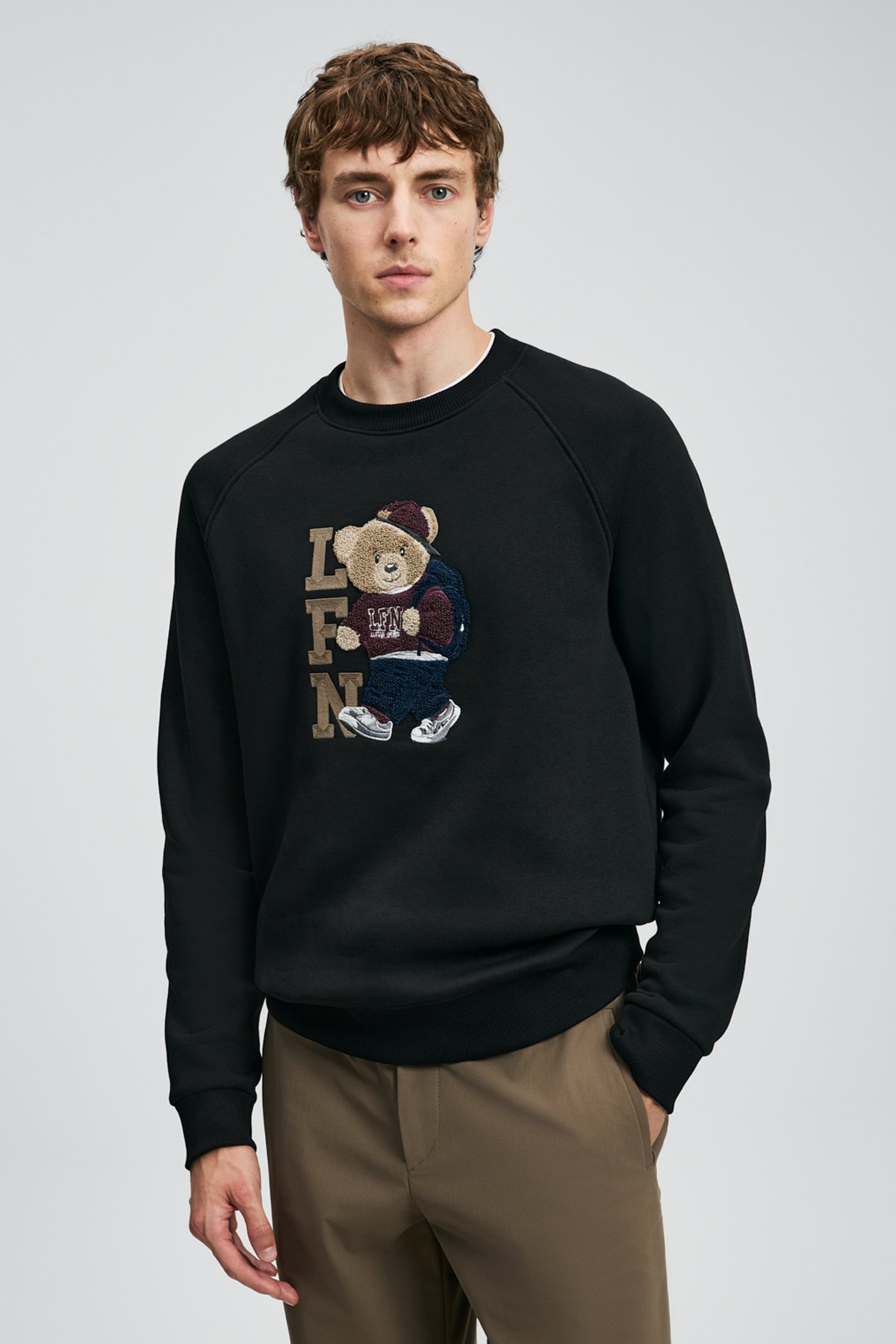 Storm Men's Sweatshirt Black - LUFIAN