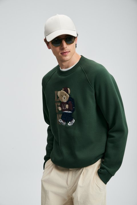 Storm Men's Sweatshirt Grass Green - LUFIAN