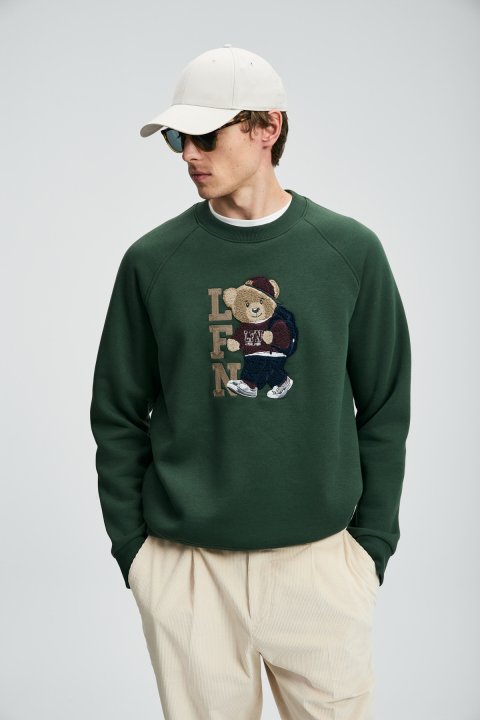 Storm Men's Sweatshirt Grass Green - LUFIAN