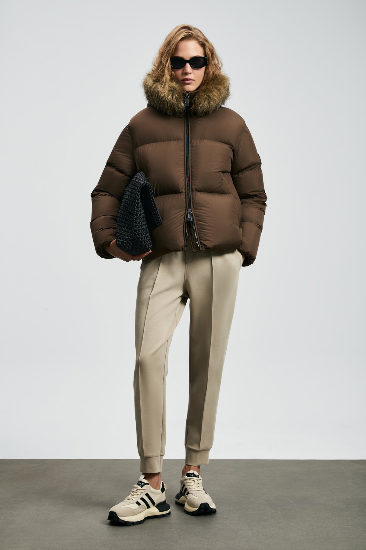Sunshıne Goose Down Women's Coat Brown - LUFIAN