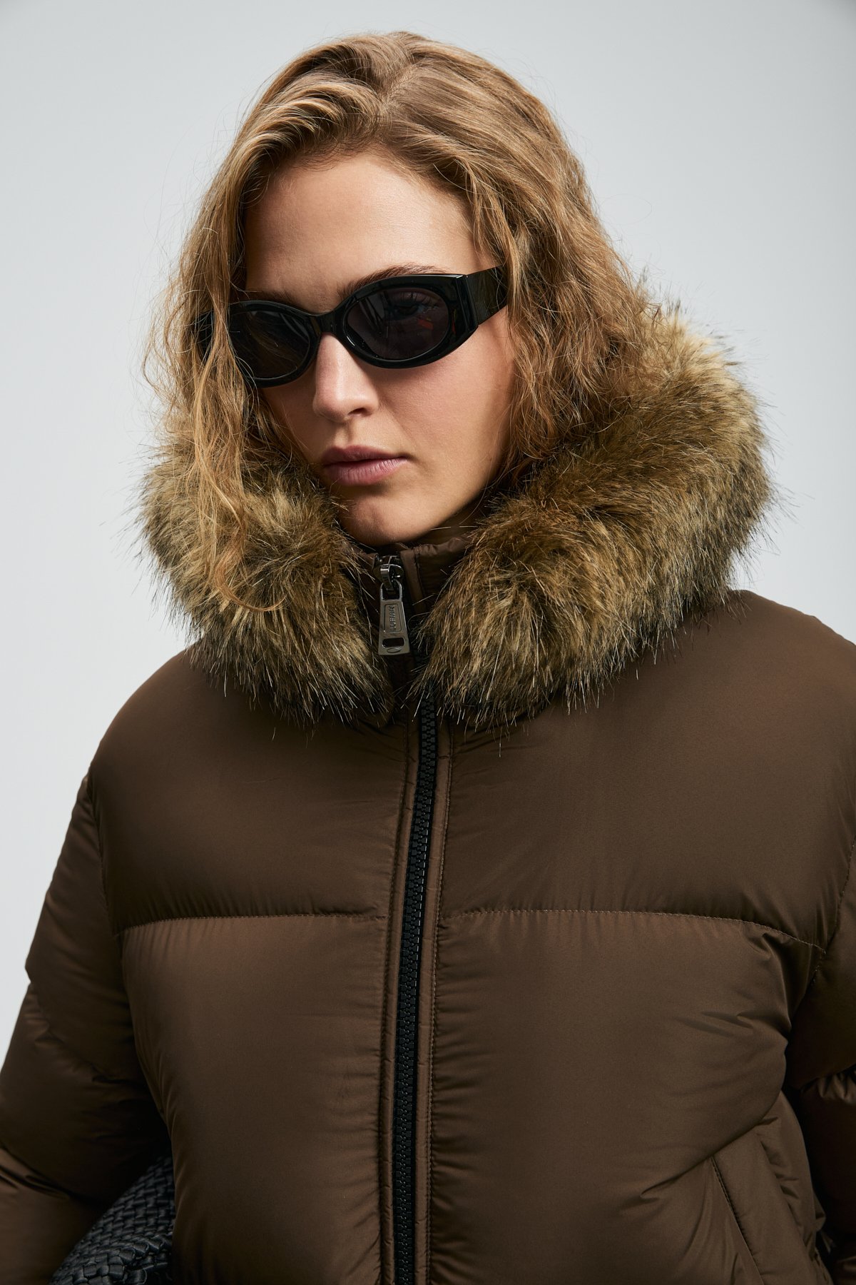 Sunshıne Goose Down Women's Coat Brown - LUFIAN
