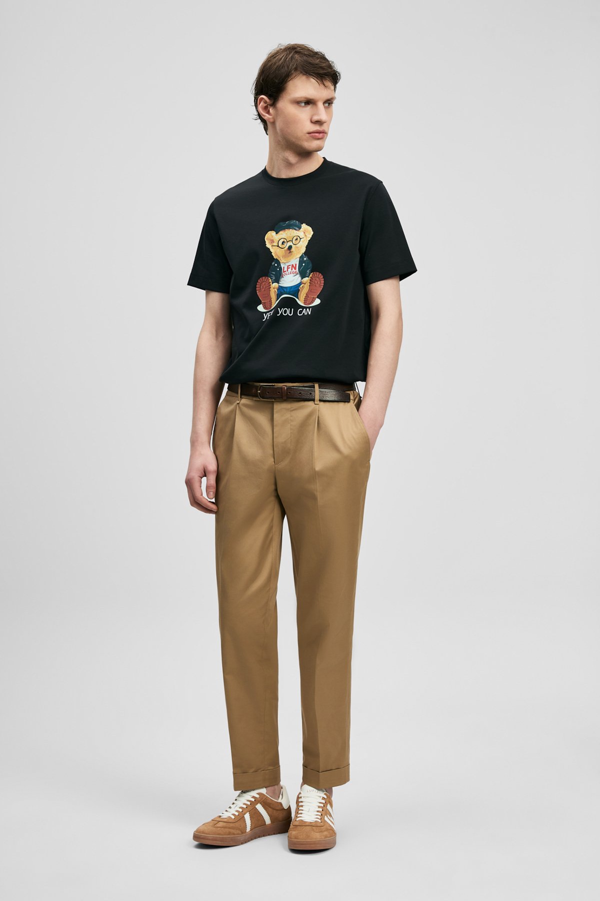 Teddy Modern Graphic T-Shirt Black - LUFIAN