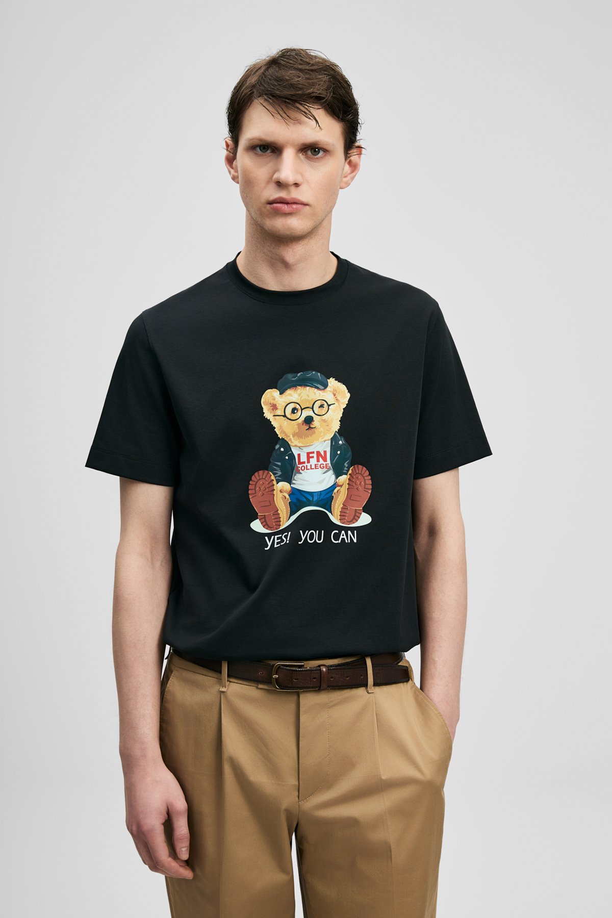 Teddy Modern Graphic T-Shirt Black - LUFIAN