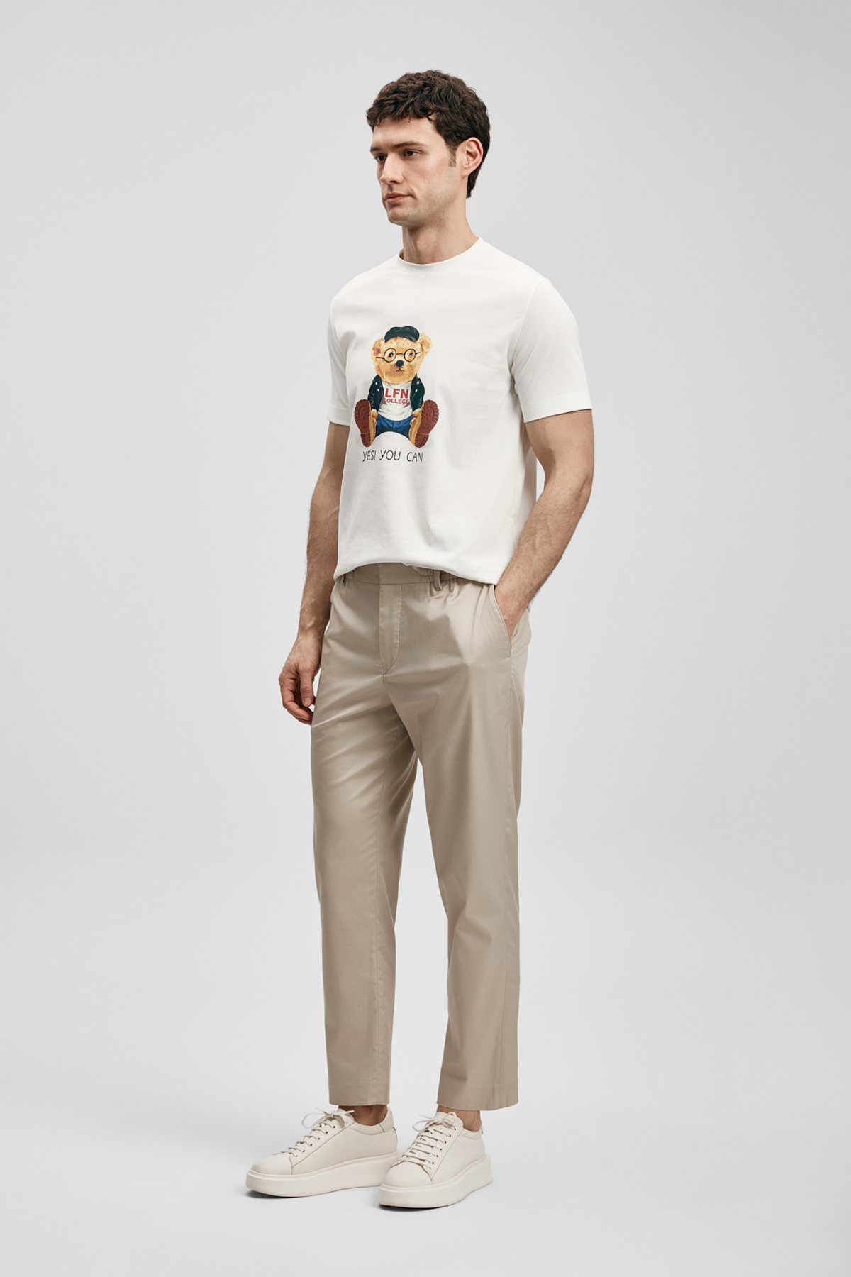 Teddy Modern Graphic T-Shirt Off White - LUFIAN