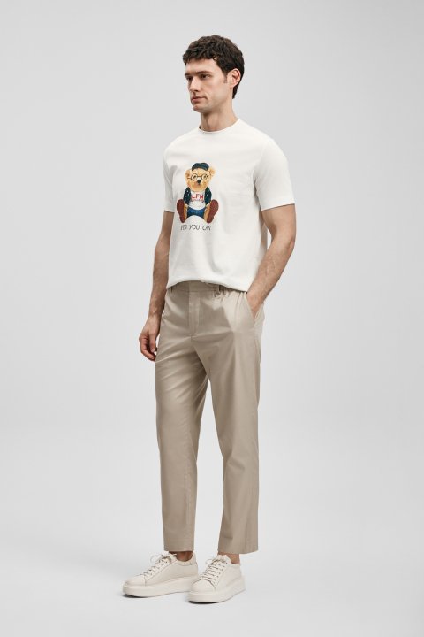 Teddy Modern Graphic T-Shirt Off White - LUFIAN