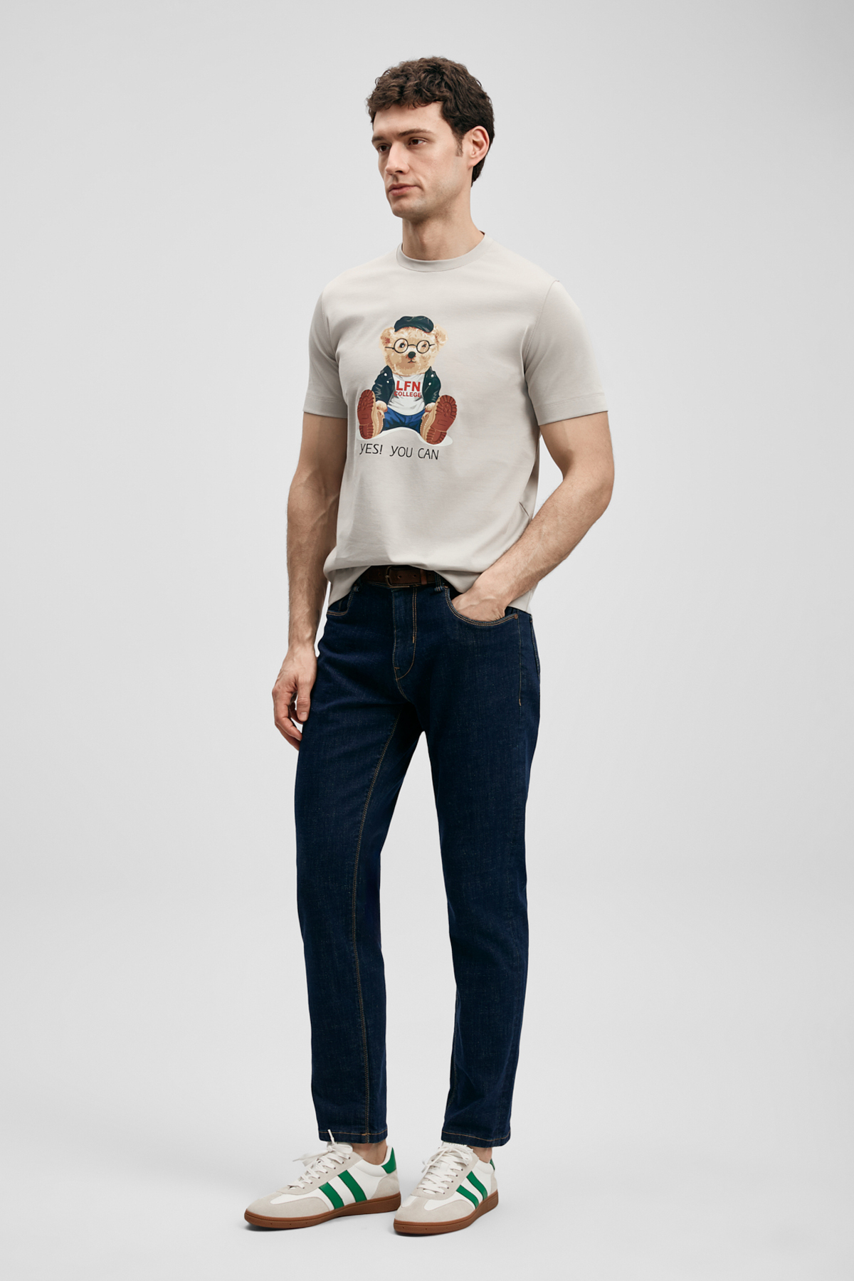 Teddy Modern Graphic T-Shirt Stone - LUFIAN
