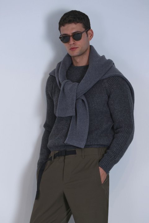 Terra Men's Sweater Anthracite - LUFIAN