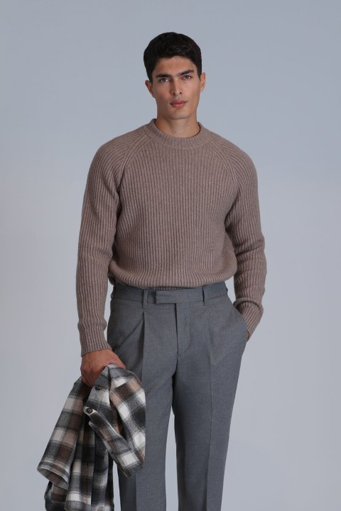 Terra Men's Sweater Mink - LUFIAN