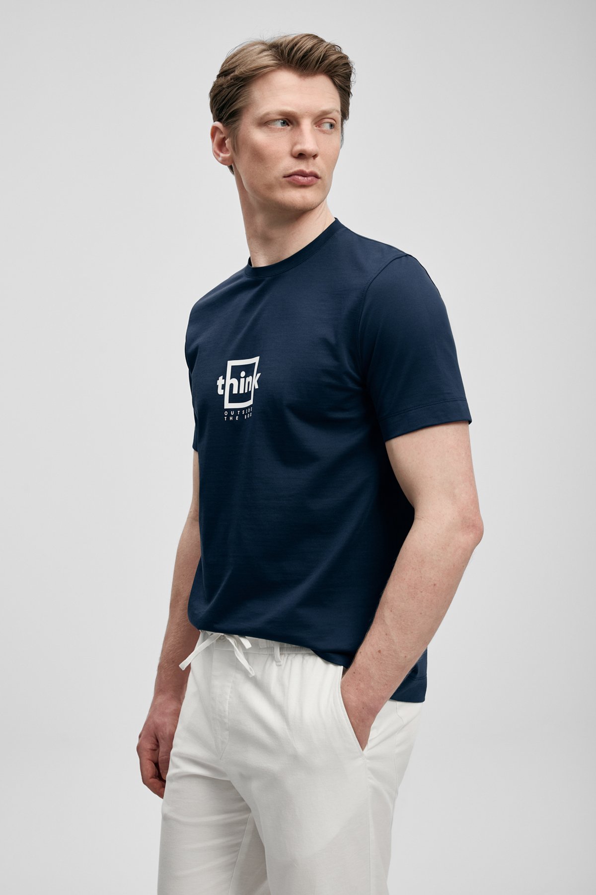 Thınk Modern Graphic T-Shirt Navy Blue - LUFIAN