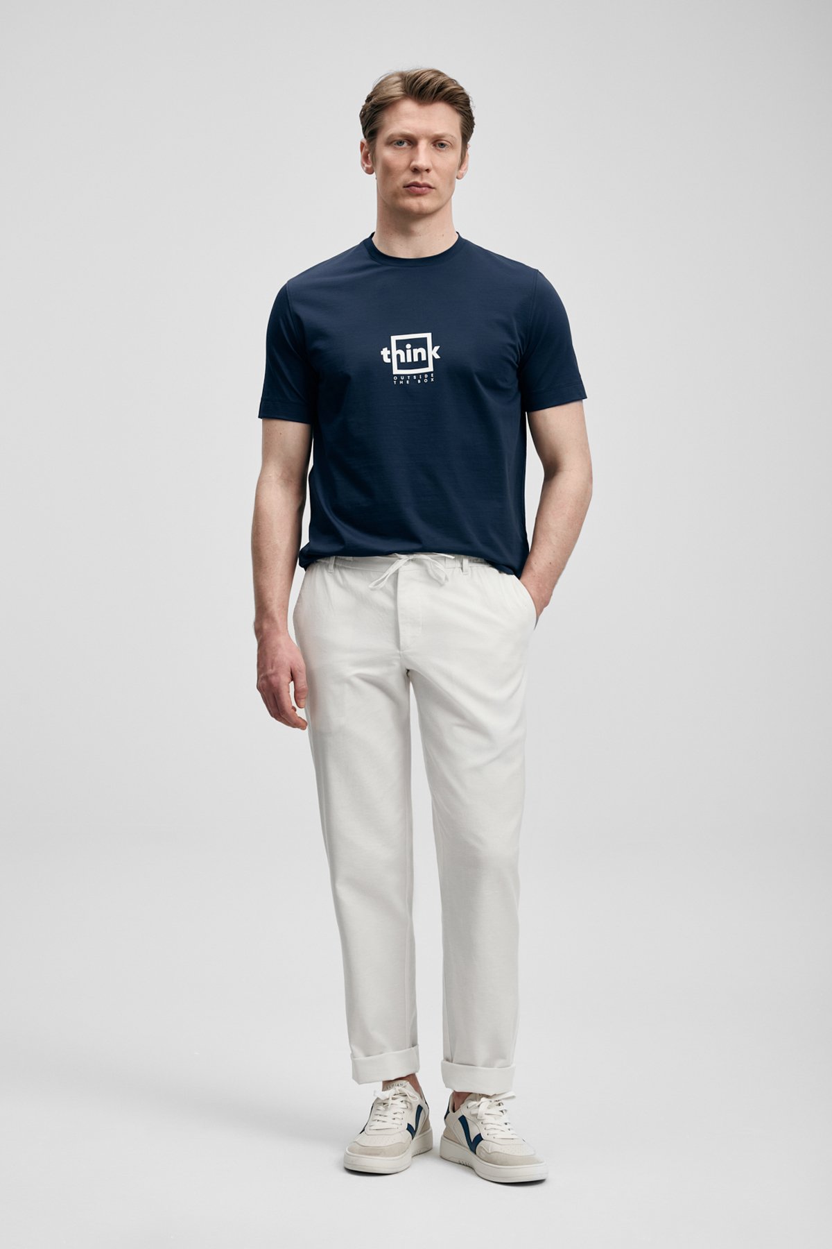 Thınk Modern Graphic T-Shirt Navy Blue - LUFIAN