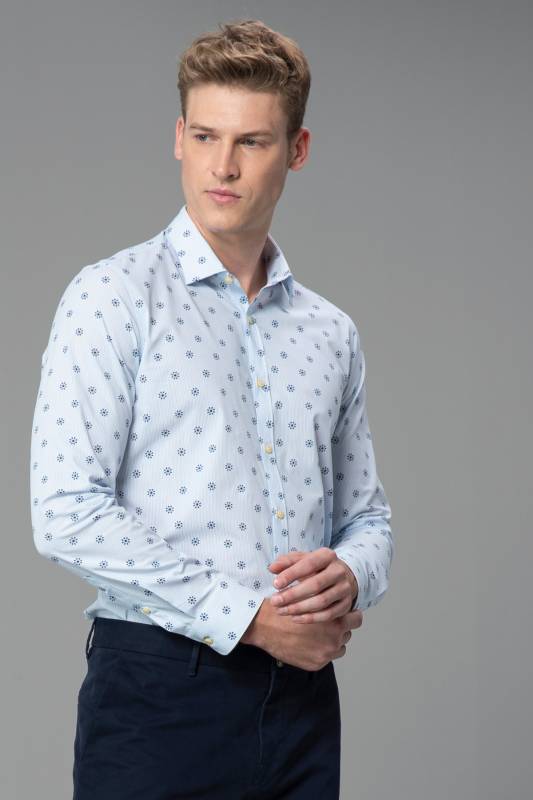 Tıbet Mens Smart Shirt Slım Fıt Blue - 2