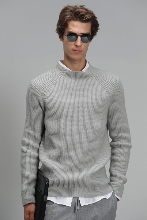Tıer Mens Sweater Lıght Grey - Lufian