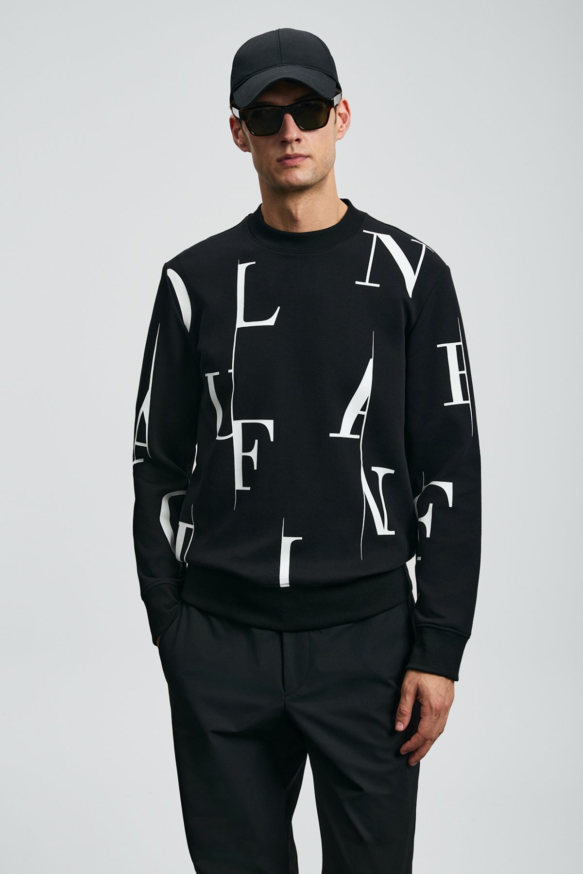 Tıffany Men's Sweatshirt Black - LUFIAN