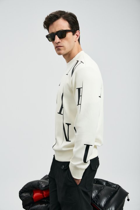 Tıffany Men's Sweatshirt Off White - LUFIAN