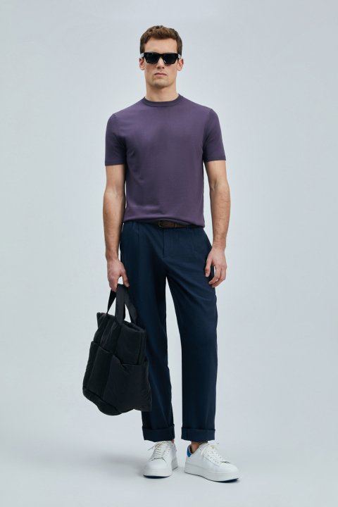 Tıno Men's Modal Blend Sweater Plum - LUFIAN