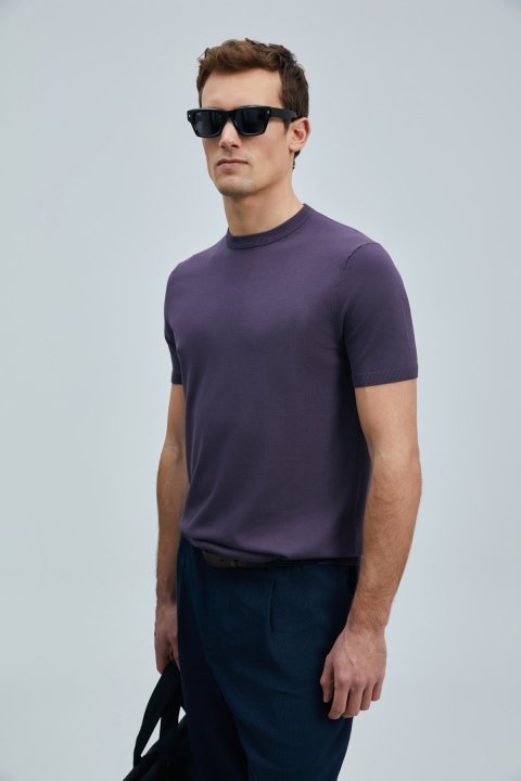 Tıno Men's Modal Blend Sweater Plum - LUFIAN (1)