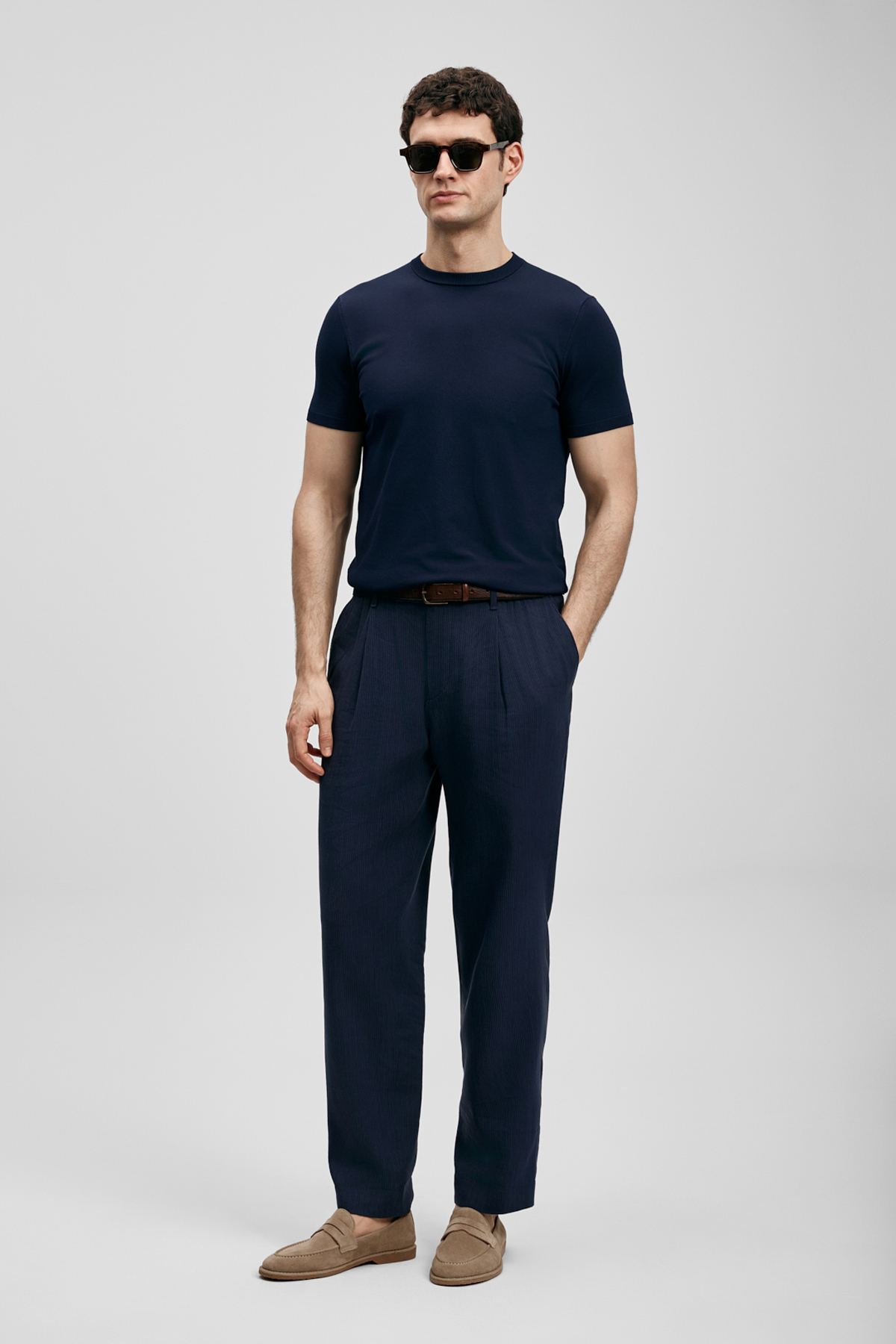 Tıno Men's Modal Blend Sweater Dark Navy Blue - LUFIAN
