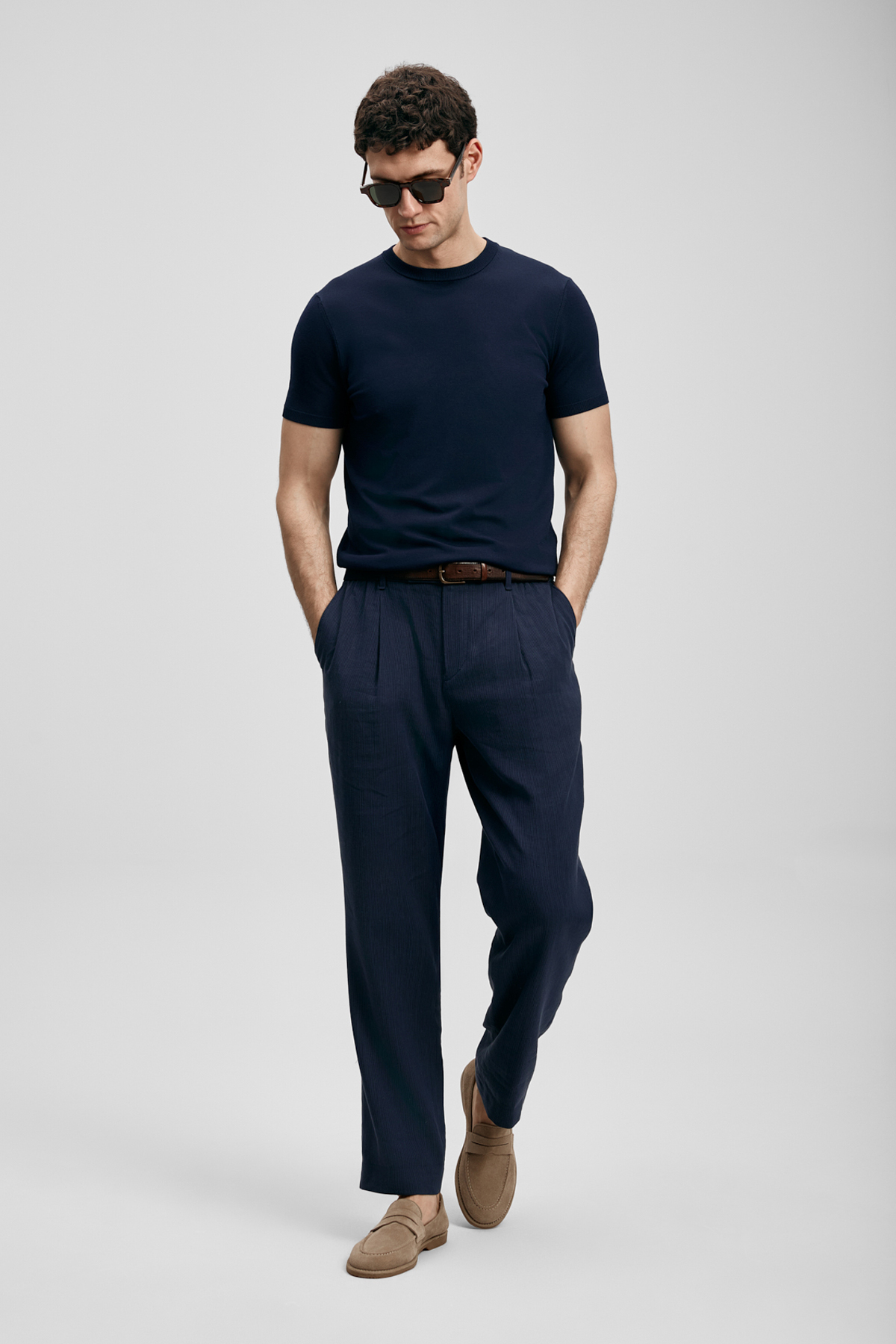 Tıno Men's Modal Blend Sweater Dark Navy Blue - LUFIAN