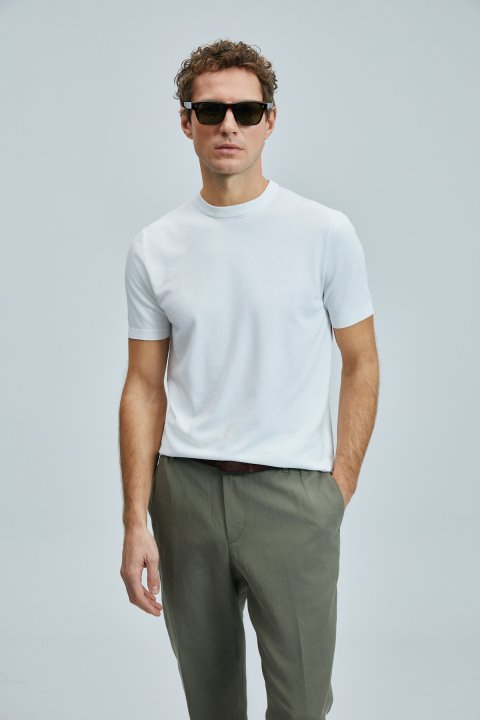 Tıno Men's Modal Blend Sweater Off White - LUFIAN